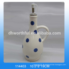 Moderne Design Keramik Olivenöl Flaschen Großhandel mit blauen Punkt Malerei